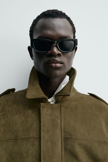 CROPPED FIT FAUX SUEDE JACKET - Light beige by Zara - Image 5