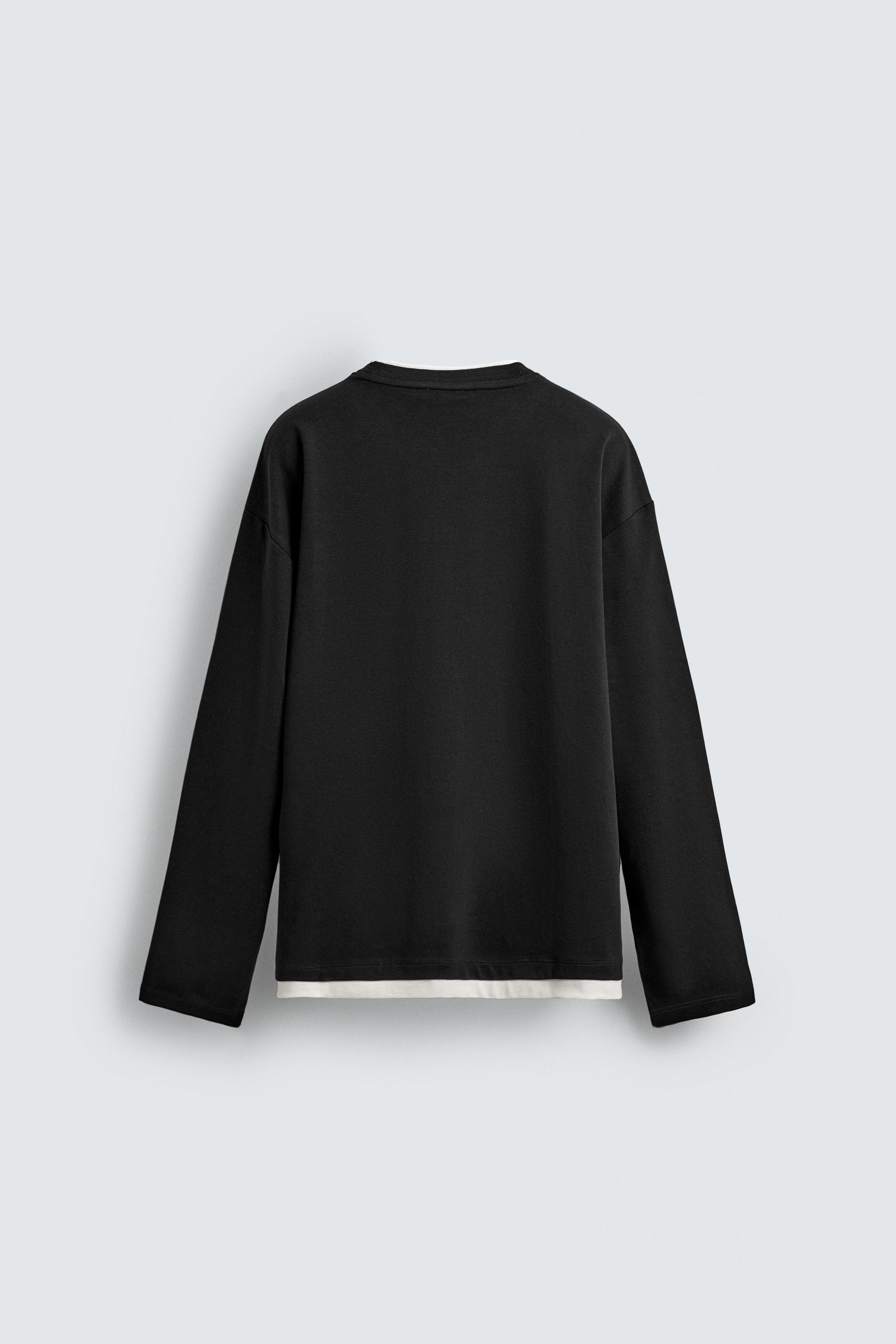 CONTRASTING DOUBLE TRIM T-SHIRT