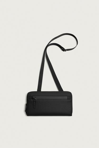 Zara RUBBERIZED WALLET - Black