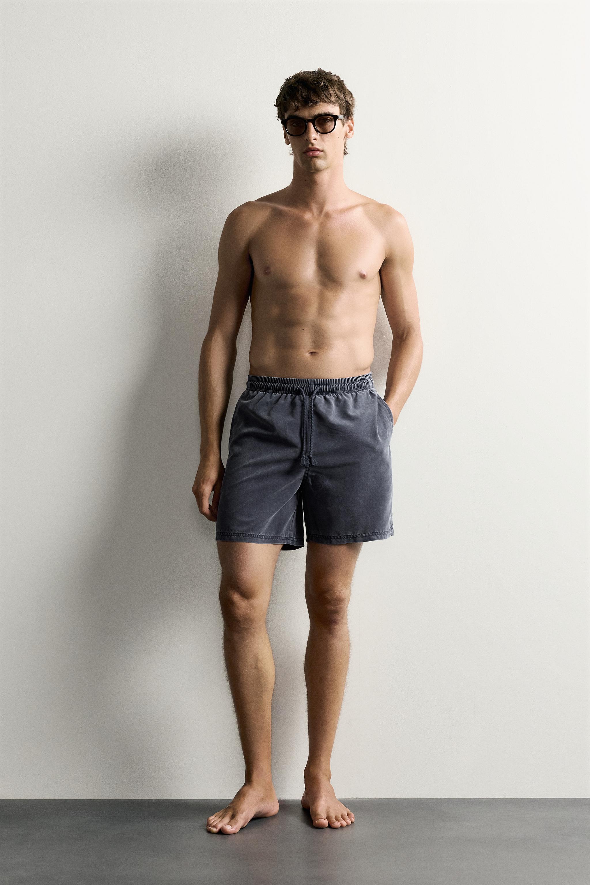 SOFT LONGLINE SWIMSUIT — Navy blue