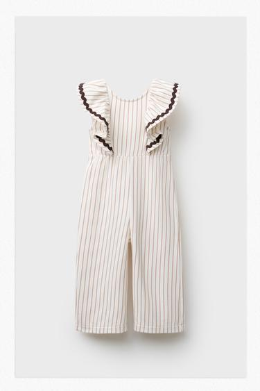 JUMPSUIT MET GESTREEPT GOLFPATROON - Ecru van Zara