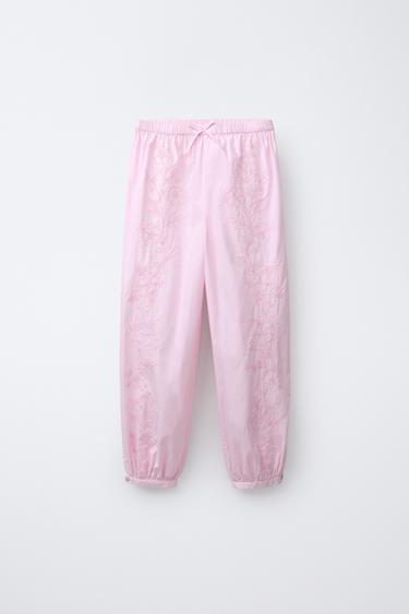EMBROIDERED SAROUEL TROUSERS - Pink by Zara
