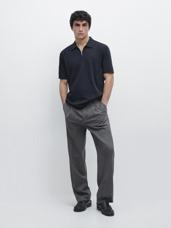 Short sleeve polo shirt with zip detail from Zara - $60