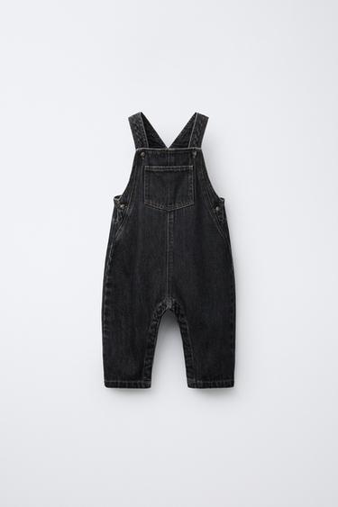 LONG DENIM DUNGAREES - Black by Zara - Image 0