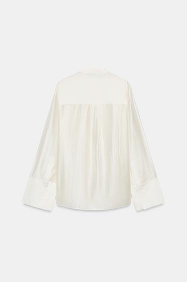 ZW COLLECTION EMBROIDERED POCKET SHIRT — Oyster-white 2