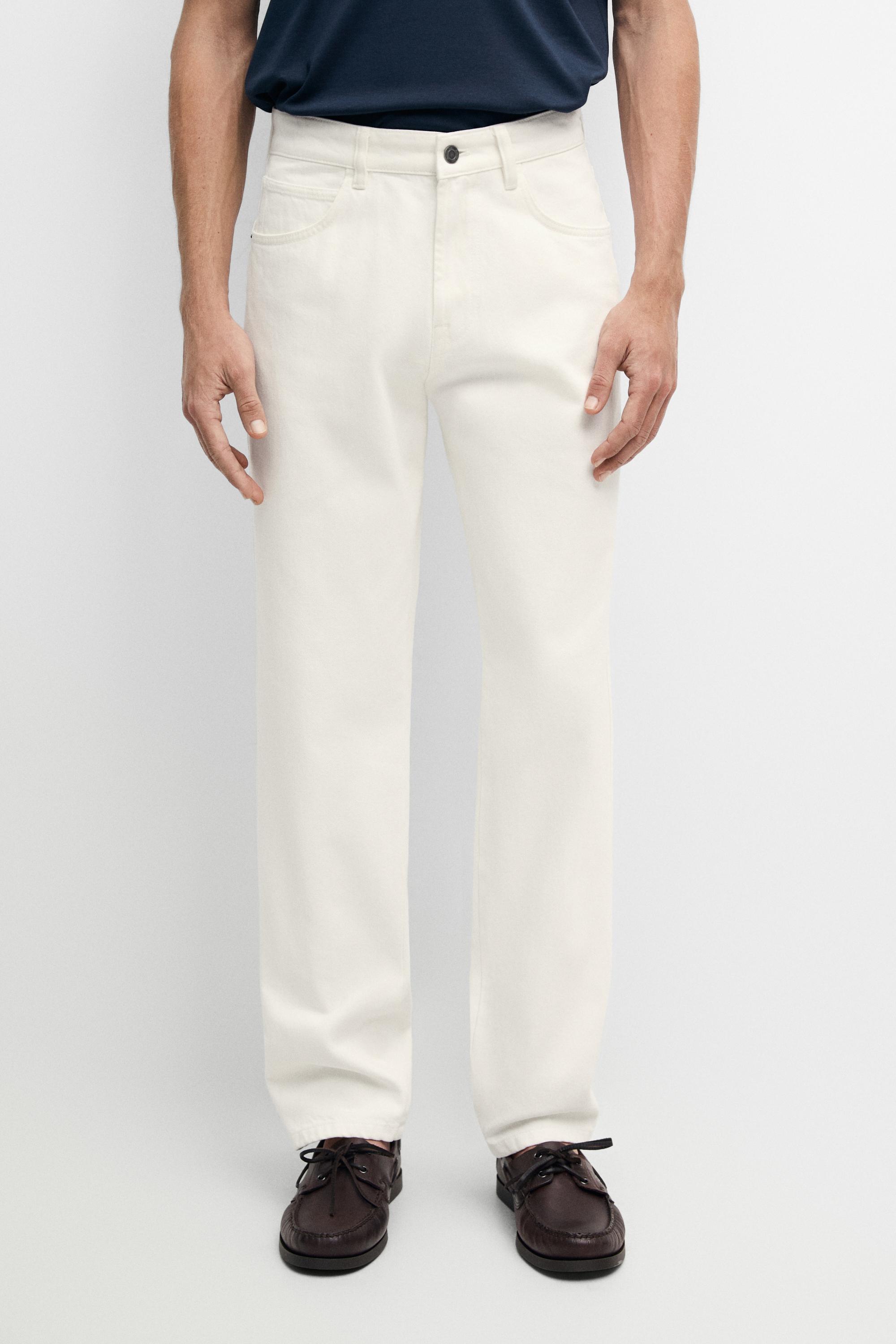 Tapered Fit Jeans — Ecru