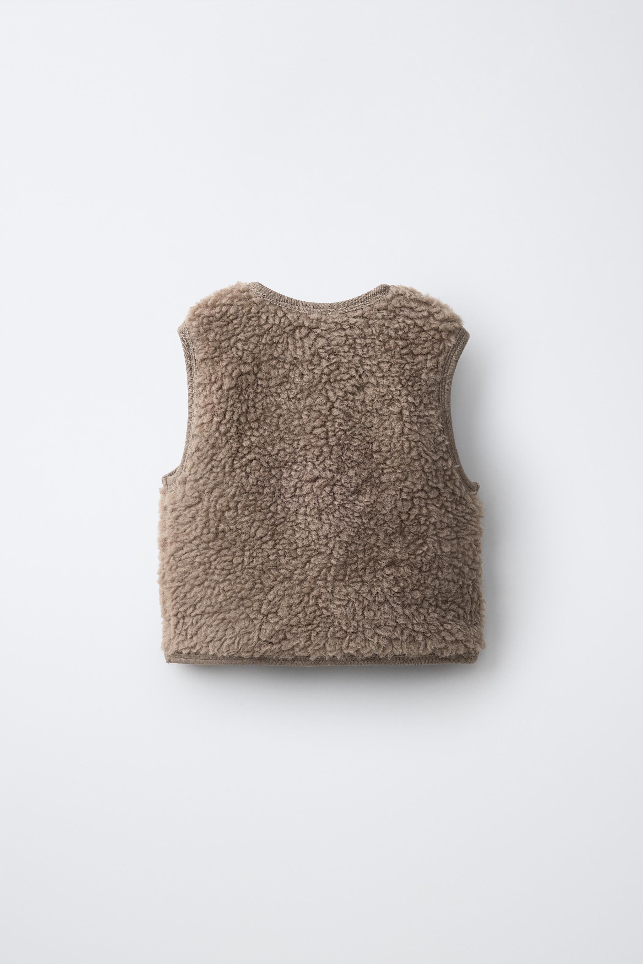 FAUX FUR VEST WITH WOOL