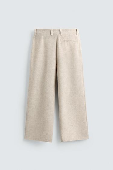 PANTALON COUPE DÉCONTRACTÉE À PLIS - Beige clair de Zara - Image 7