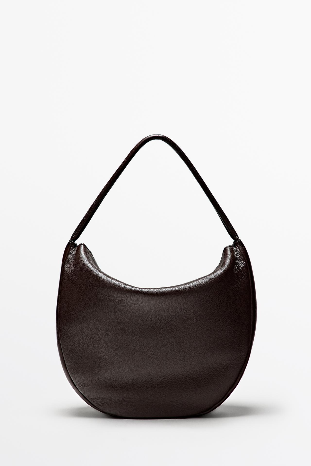 Medium slouch nappa leather bag — Brown