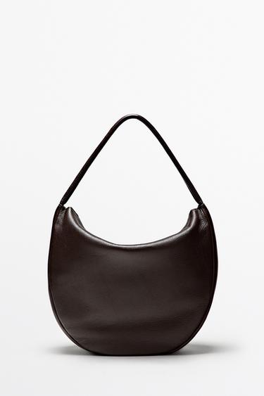 Zara Medium nappa leather slouch bag - Brown - Image 0