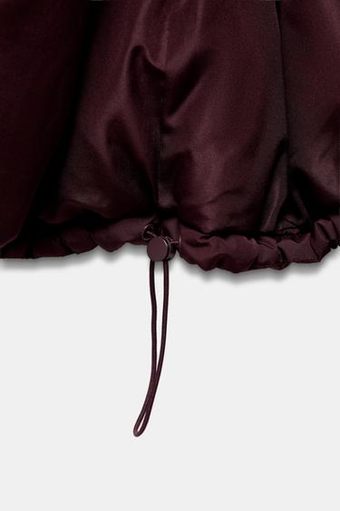 SHORT WATER-REPELLENT WINDPROOF HOODED ANORAK - Burgundy by Zara - Image 8