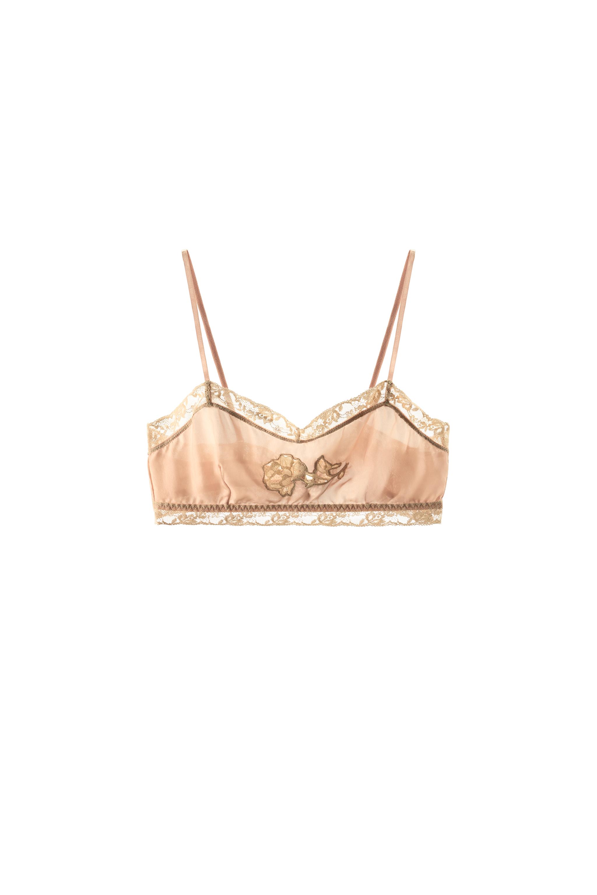 100% SILK EMBROIDERED LACE BRA