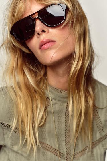 ROMANTIC LACE TRIM SHIRT - mid khaki by Zara - Image 2