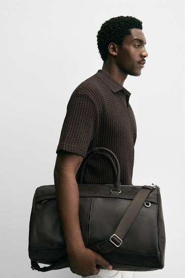 SAC DE VOYAGE TEXTURÉ - Marron de Zara - Image 1