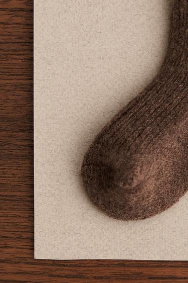 ZARA TIMELESS - CASHMERE KNIT SOCKS - Brown by Zara - Image 1
