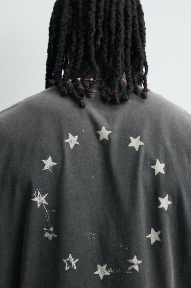 WASHED PRINT T-SHIRT - Dark anthracite by Zara - Image 5