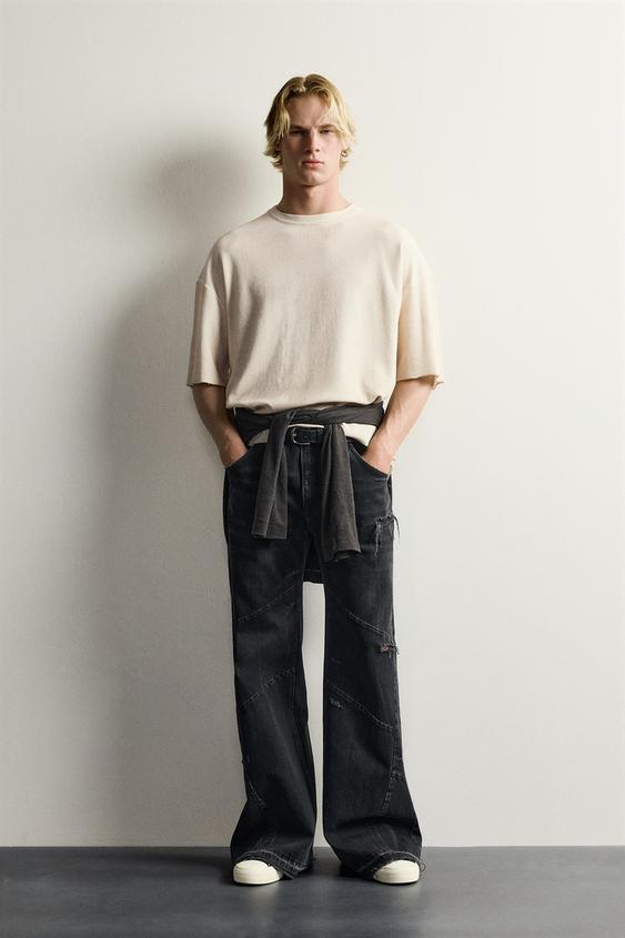 WASHED TEXTURE KNIT T-SHIRT - Sand by Zara - Image 0