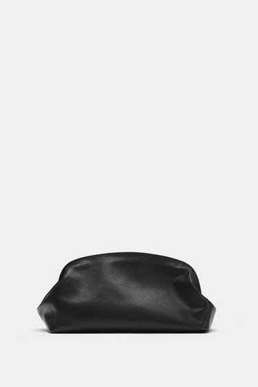 LEATHER CLUTCH BAG — Black 2