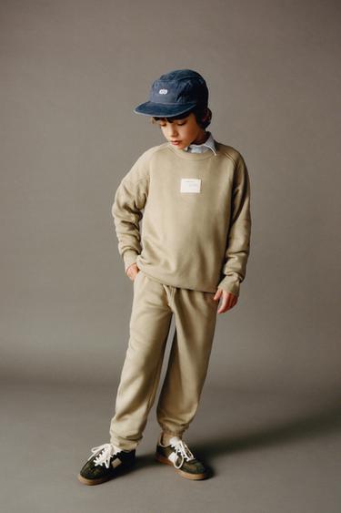 LABEL SWEATSHIRT AND JOGGERS SET - Olive green by Zara