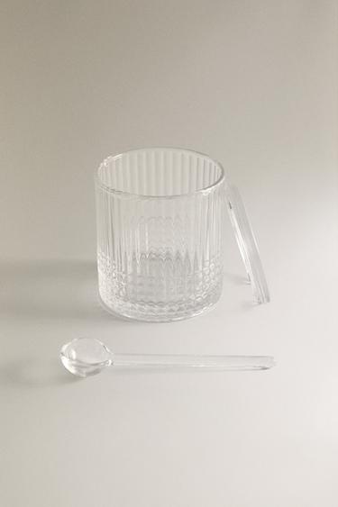 GLASS SUGAR BOWL WITH RAISED GEOMETRIC DESIGN - 990 by Zara - Image 4