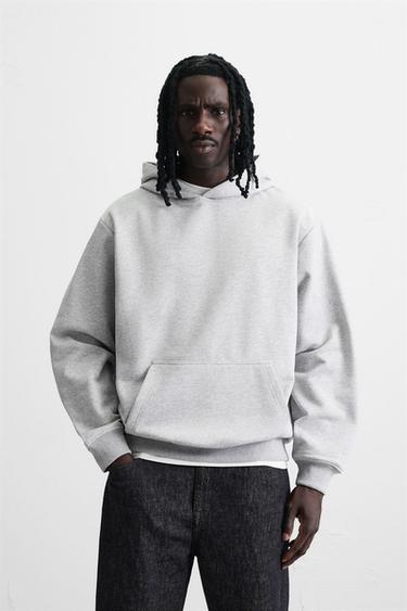 BASIC HOODIE - Grey marl by Zara