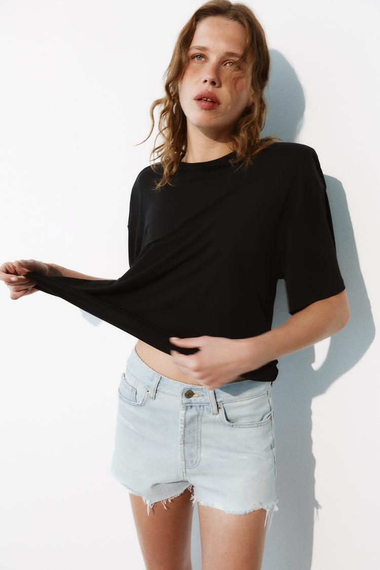 SHORTS DENIM TRF ROTOS TIRO MEDIO