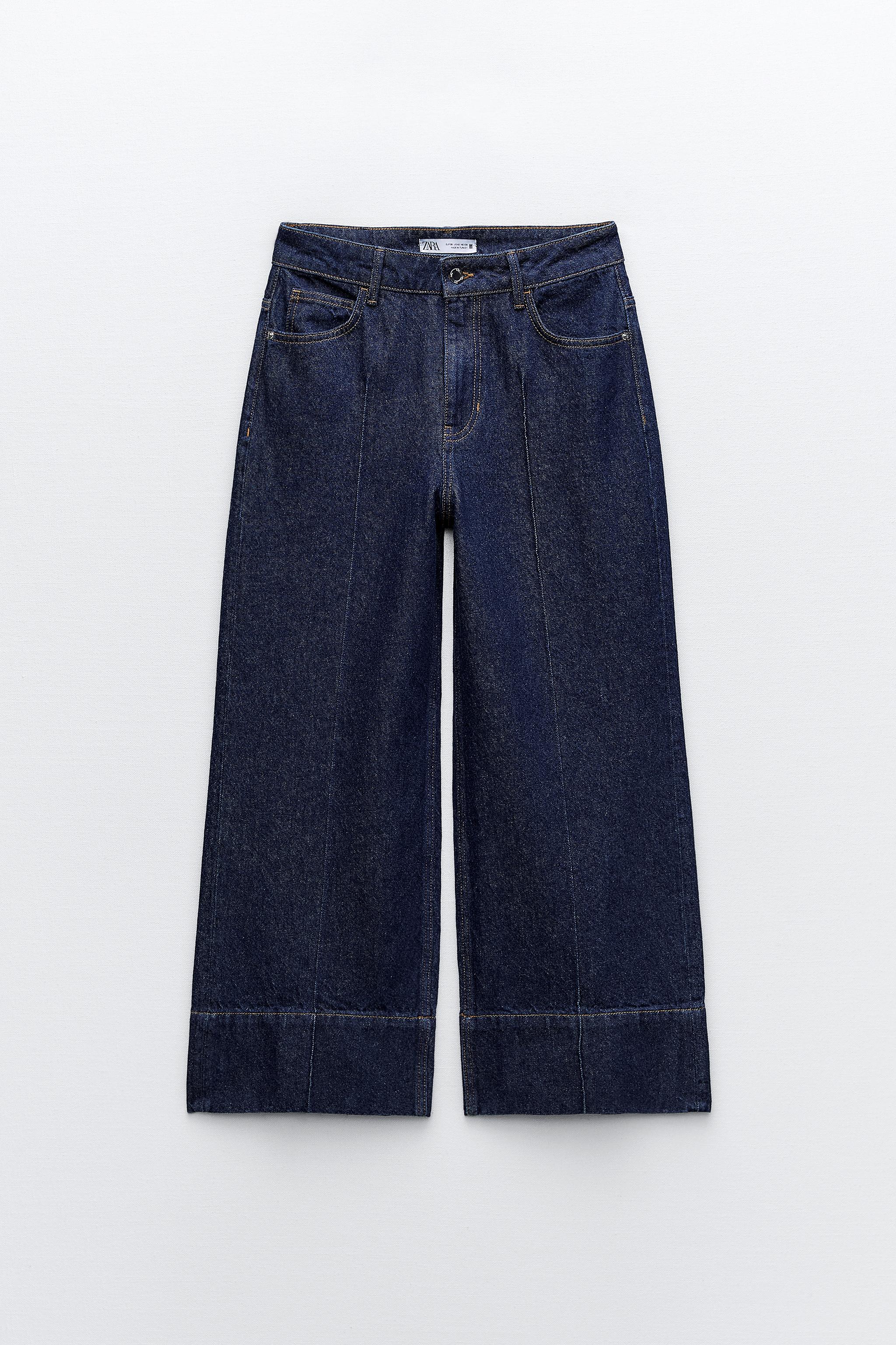 Z1975 WIDE-LEG CROPPED HIGH-WAIST FRONT SEAMED JEANS