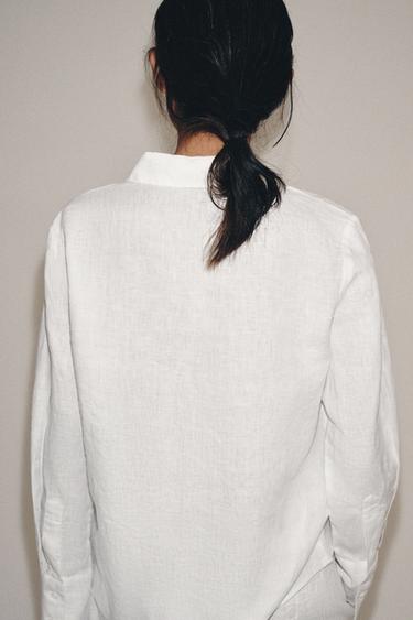 CHEMISE 100 % LIN ZW COLLECTION - Blanc de Zara - Image 2