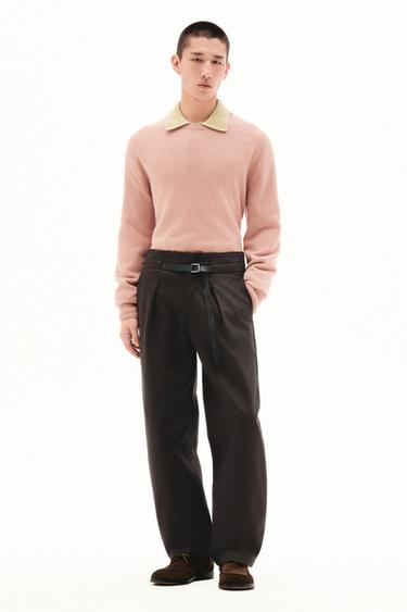 Zara 羊毛混紡常規版針織衫 - 土灰粉紅色