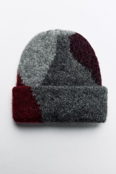 ALPACA PRINT BEANIE - Burgundy by Zara