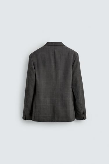 BLAZER COSTUME À CARREAUX - marron chiné de Zara - Image 7