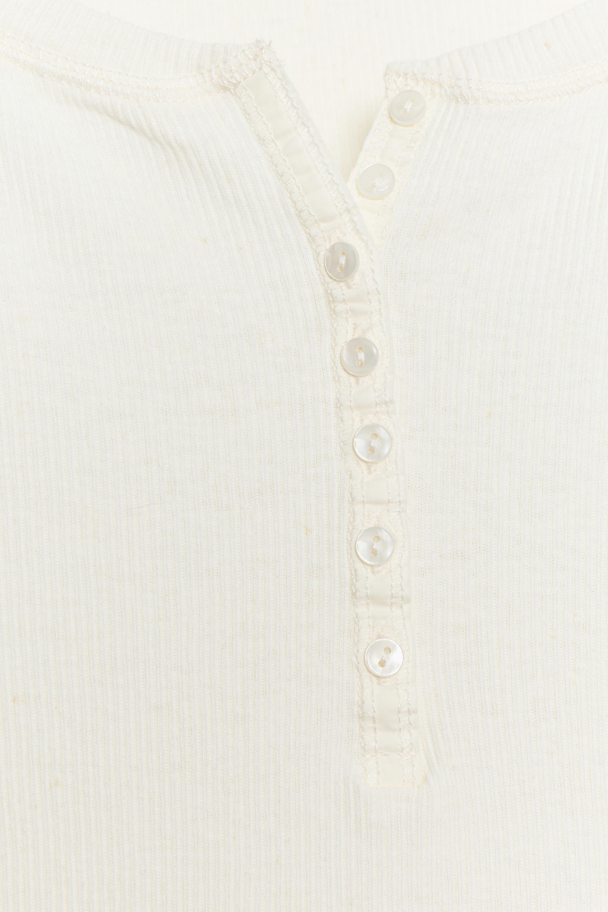 LINEN BLEND BUTTON-UP T-SHIRT