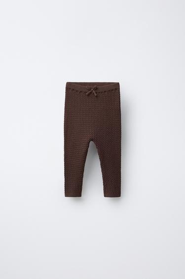 CABLE-KNIT LEGGINGS - Brown by Zara