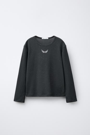 6-14 ANS/ PYJAMA BRODÉ À PAILLETTES - Gris anthracite de Zara - Image 1