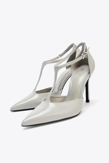 CHAUSSURES À TALONS À BRIDES - Gris clair de Zara - Image 2