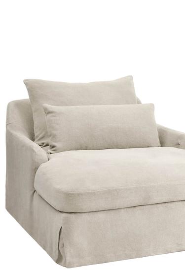 غلاف كتان للأريكة LOVESEAT 01 - بيج فاتح الخاص بـ Zara