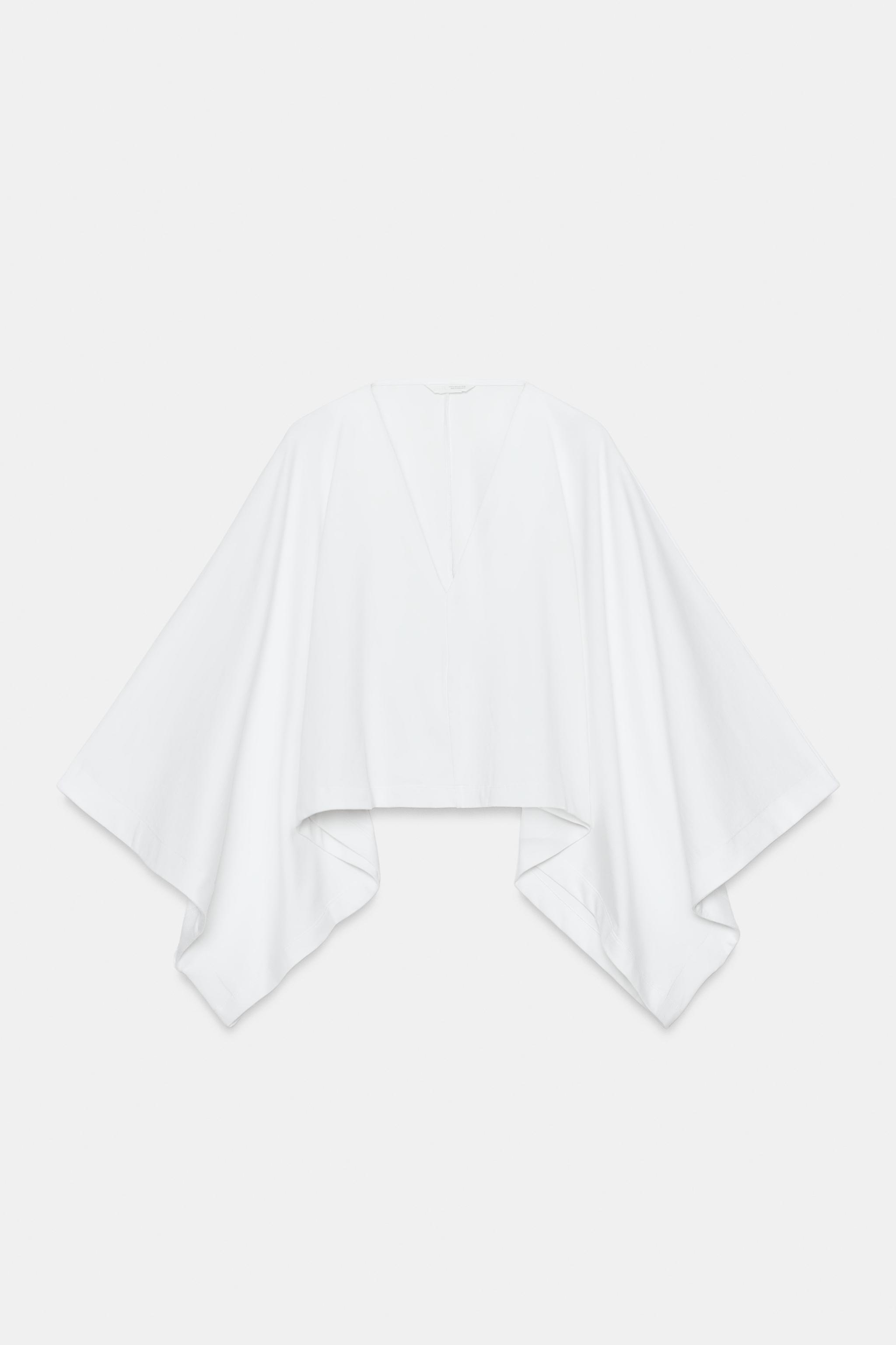 VOLUMINOUS HEAVY COTTON CAPE TOP