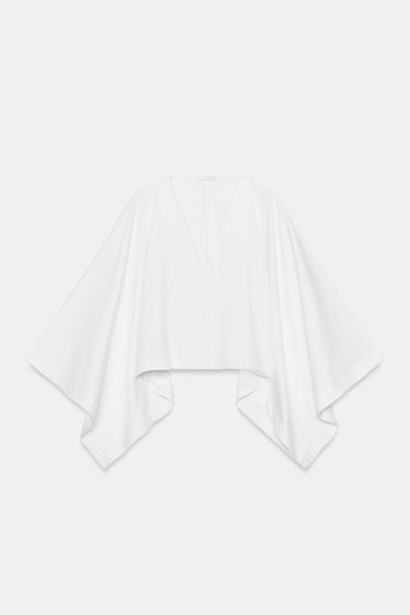 TOP CAPE VOLUME COTON ÉPAIS - Blanc de Zara - Image 6