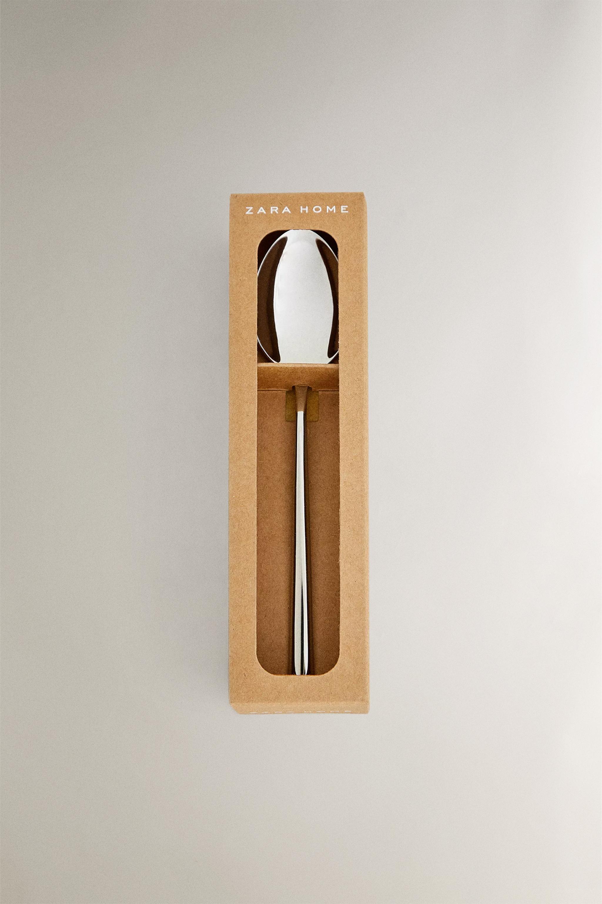 SET OF SHINY STEEL DESSERT SPOONS (SET OF 4)