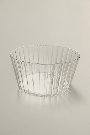 Zara WAVY BOROSILICATE GLASS SALAD BOWL - Transparent