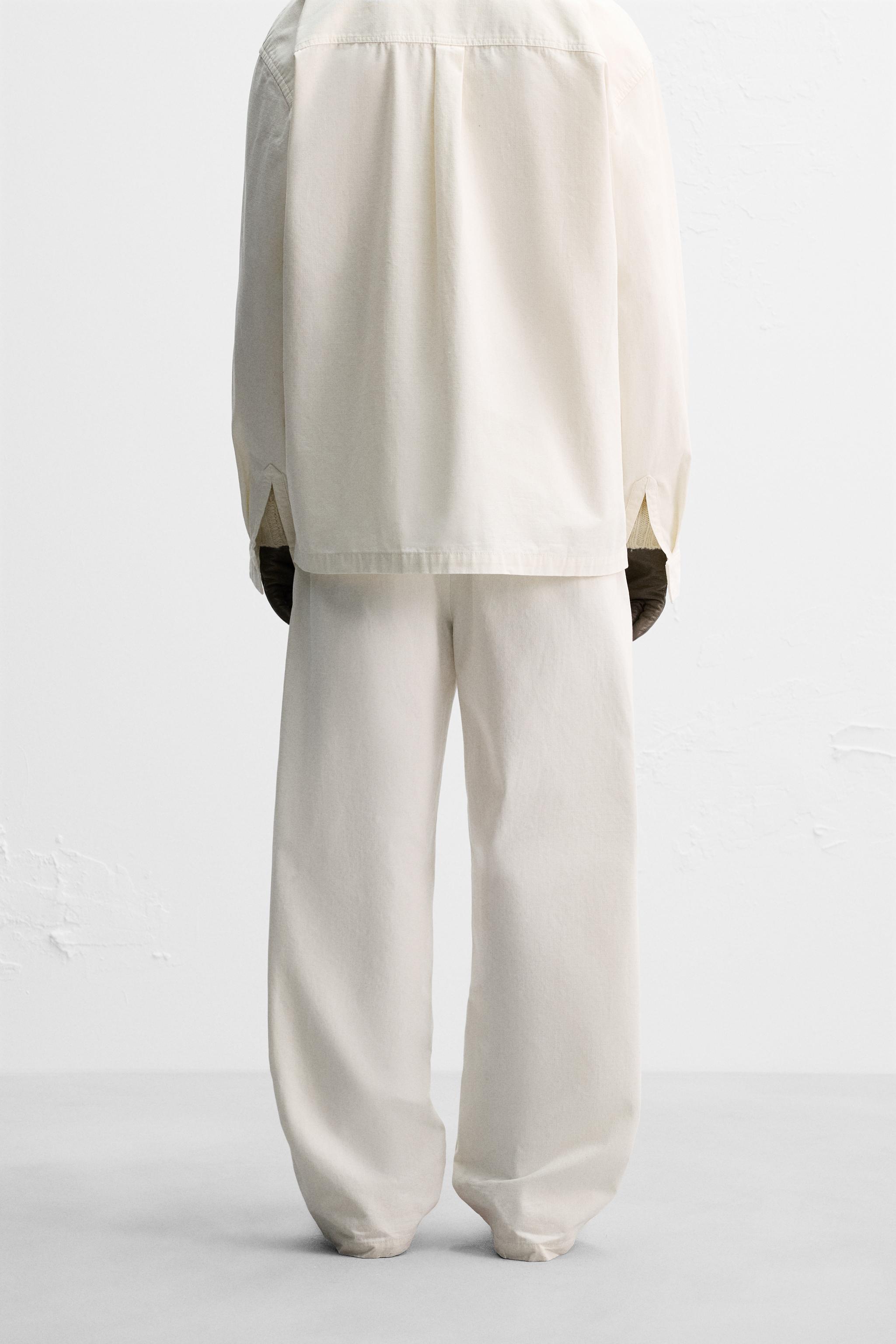 【ZARA】テクスチャー パンツ - LIMITED EDITION 0706/107/251 TEXTURED PANTS LIMITED EDITION - Oyster-white | ZARA United