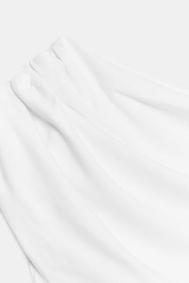 TOP ASYMÉTRIQUE DRAPÉ - Blanc de Zara - Image 5