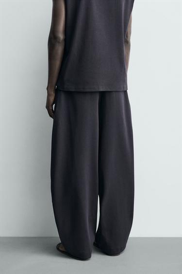 PANTALON JOGGER COUPE BALLON STRUCTURE CÔTELÉE - Bleu de Zara - Image 2