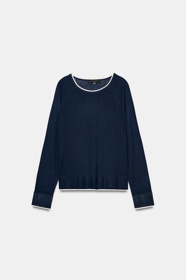 JERSEY PUNTO DOBLE - marino de Zara - Imagen 0