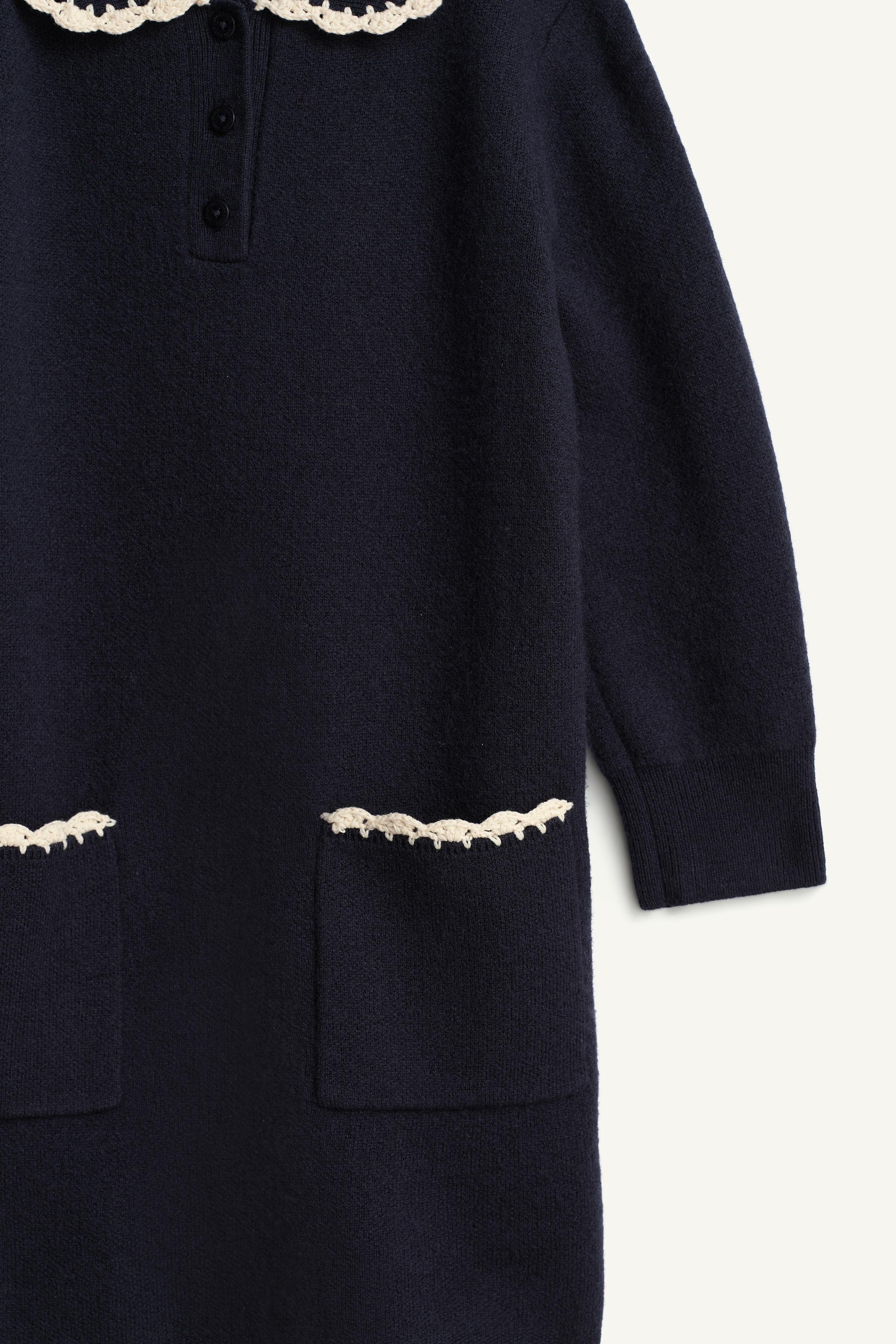 LIMITED EDITION 100% WOOL CROCHET DETAIL DRESS