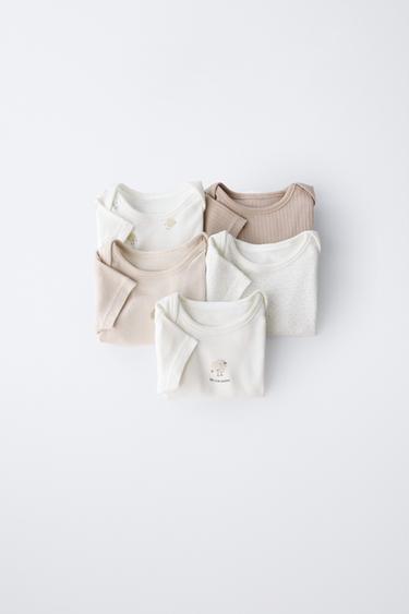 PACK CINCO BODIES POLLITOS - Tostado de Zara