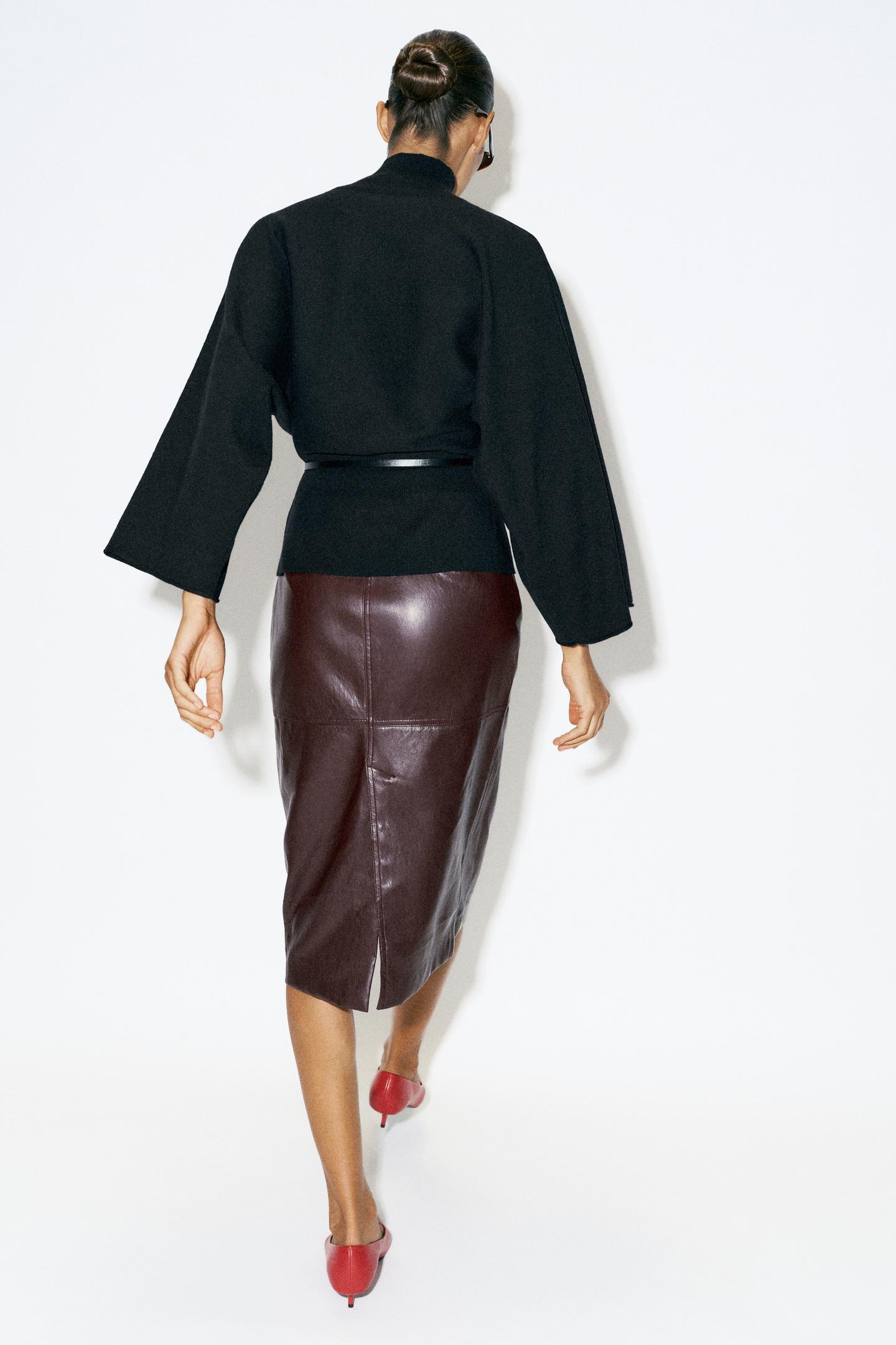 Женский свитер Zara Belted Knit, цвет: Чёрный — фото 5