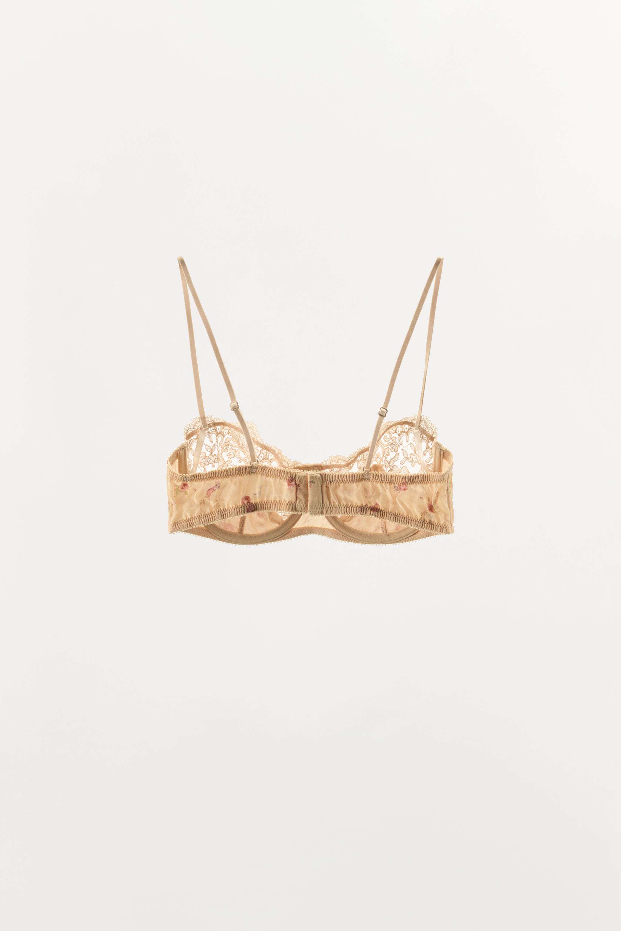 FLORAL PRINT LACE UNDERWIRE BRA