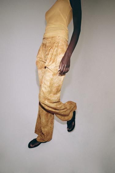 PANTALON IMPRIMÉ ZW COLLECTION - Ocre de Zara - Image 4