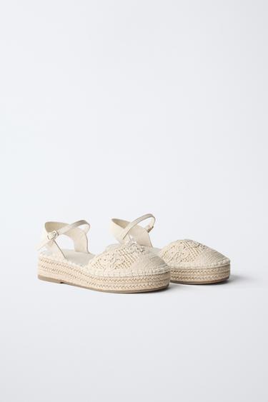 EMBROIDERED ESPADRILLES - Ecru White by Zara - Image 1
